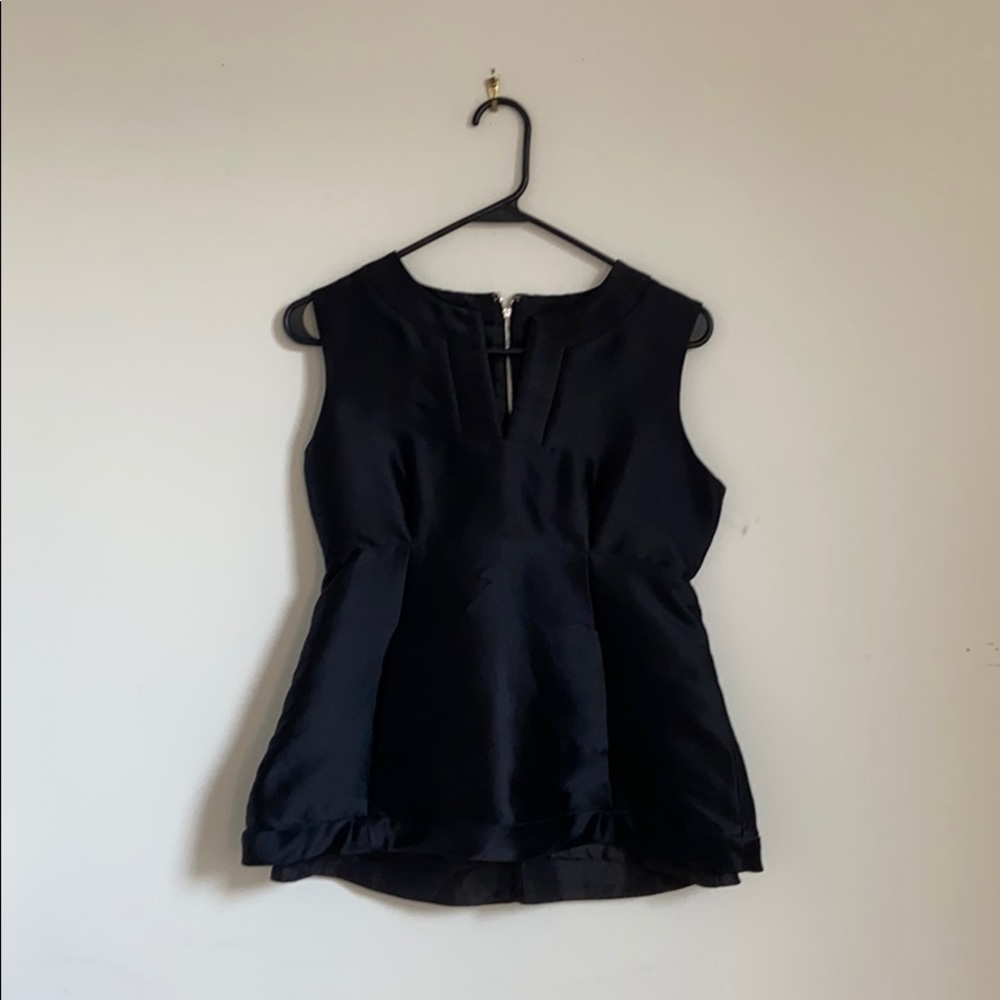 NWOT Black KATE SPADE PEPLUM TOP Live Colorfully